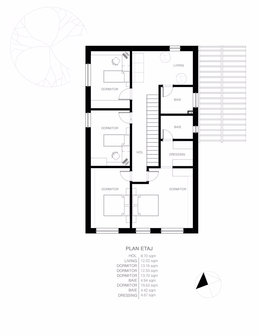Casa 8, plan etaj
