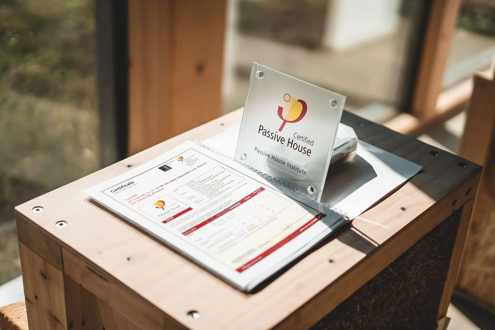 Plăcuța Certified Passive House pe o casă SOL